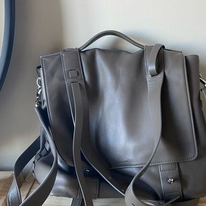 AllSaints Fin Leather Shoulder Backpack